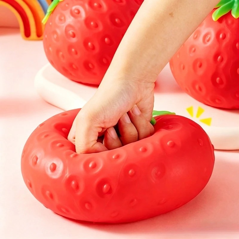 Korean Food Snacks - Strawberry Squishy Toy Size Strawberry Fidget