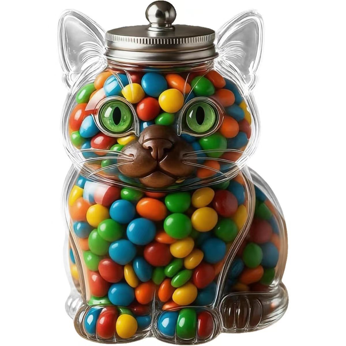 Cute Cat Shaped Glass Candy Ja - огляд і ціна Food Snacks Candy
