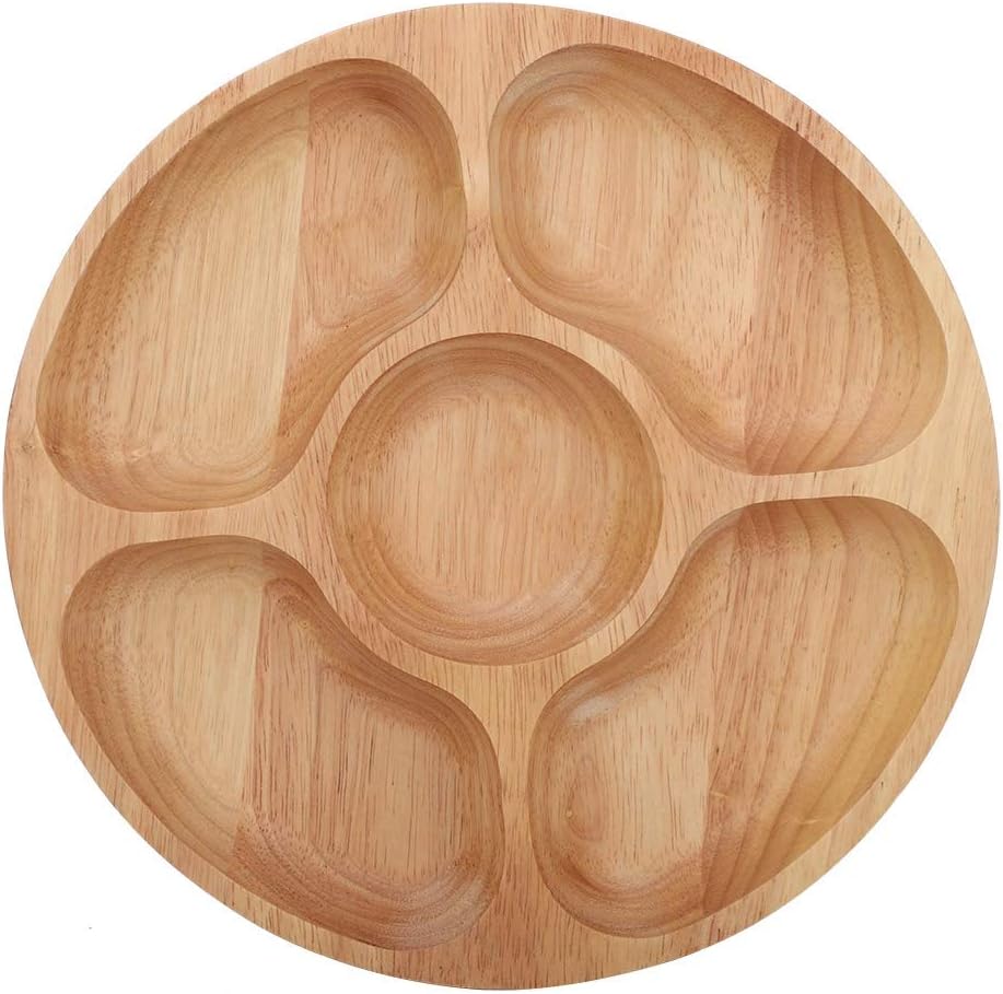 5 Sectional Tray, Wooden Divid - огляд і ціна Food Platter Snacks