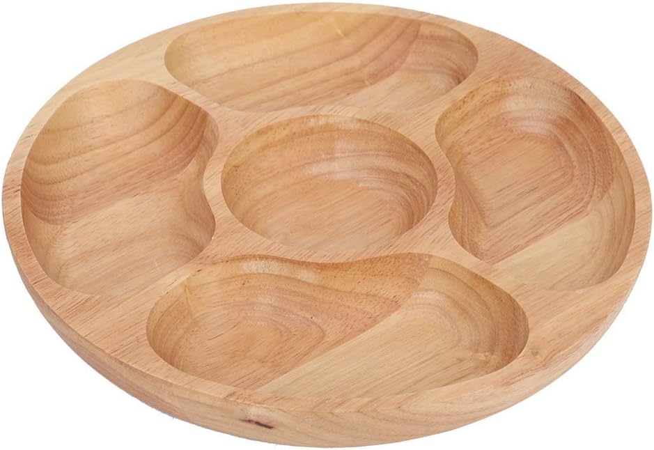 5 Sectional Tray, Wooden Divid - огляд і ціна Food Platter Snacks