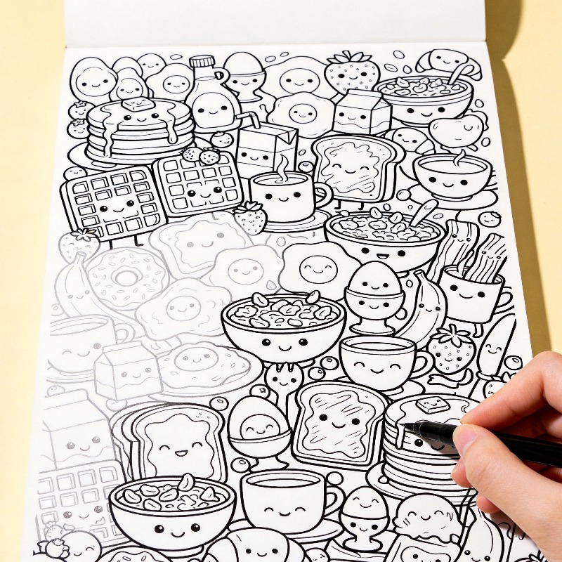 An Adult Decompression and Med - огляд і ціна Food And Snacks Coloring Book