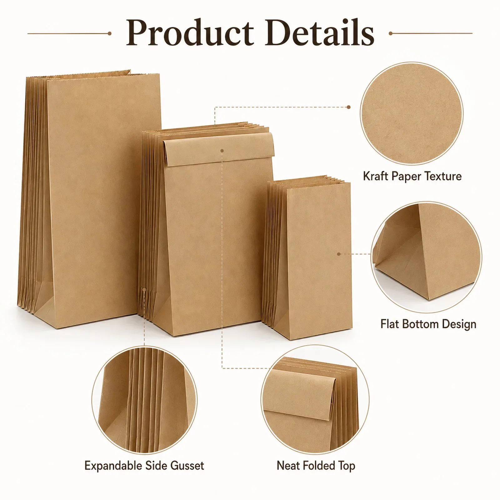 10-30Pcs Small Brown Kraft Pap - огляд і ціна Food Snacks Candy