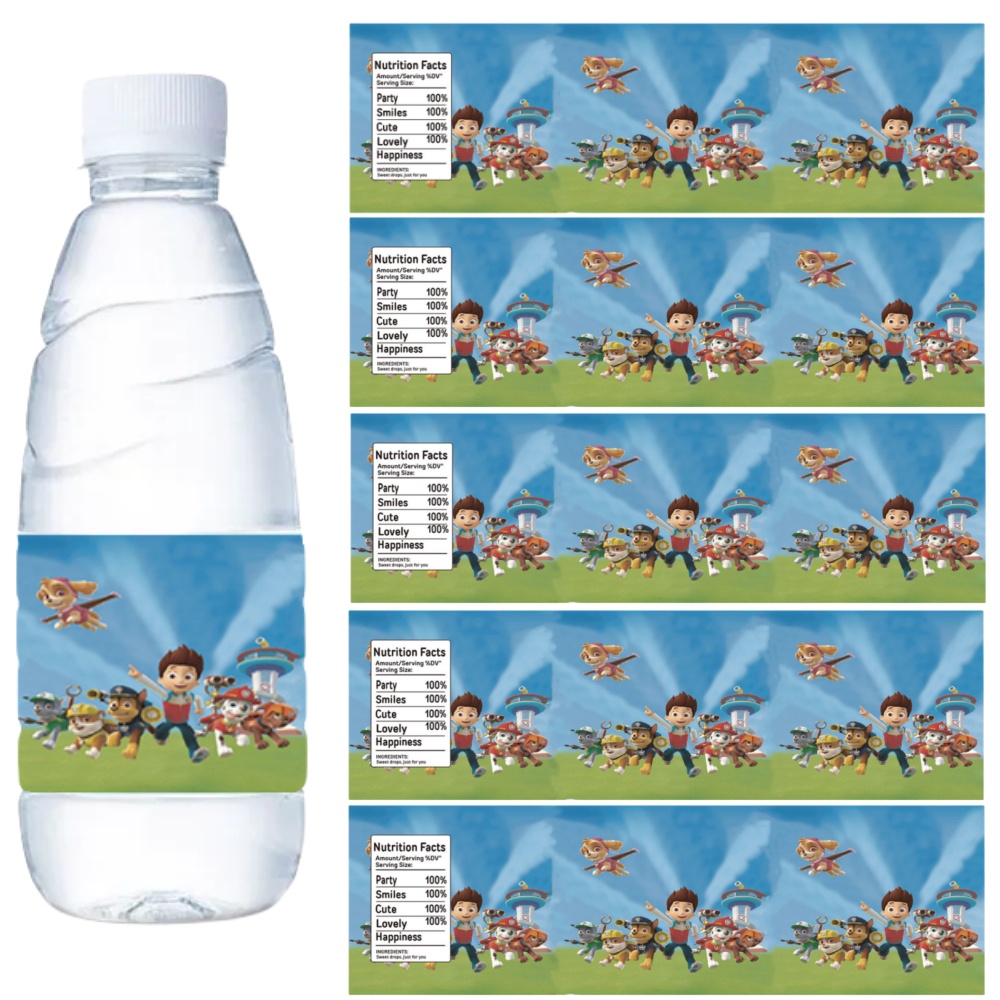 Paw Patrol Water Bottle Labels - огляд і ціна Candy Sour Strip