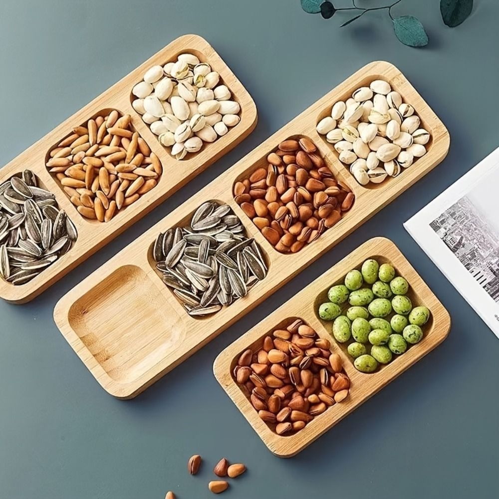 Natural Bamboo Divided Snack S - огляд і ціна Food Platter Snacks