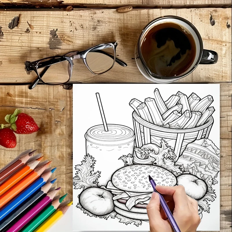 Fast Food Coloring Book for Ad - огляд і ціна Food And Snacks Coloring Book